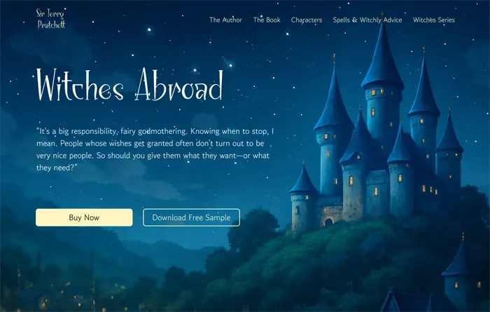 Screenshot der Website Witches Abroad