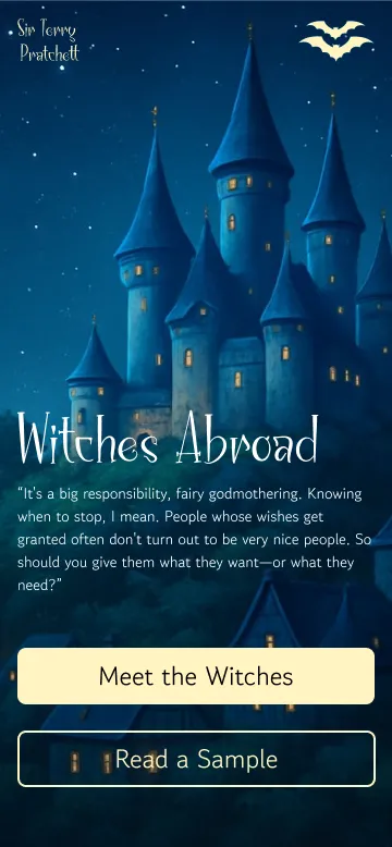 Screenshot der Website Witches Abroad mobile Version